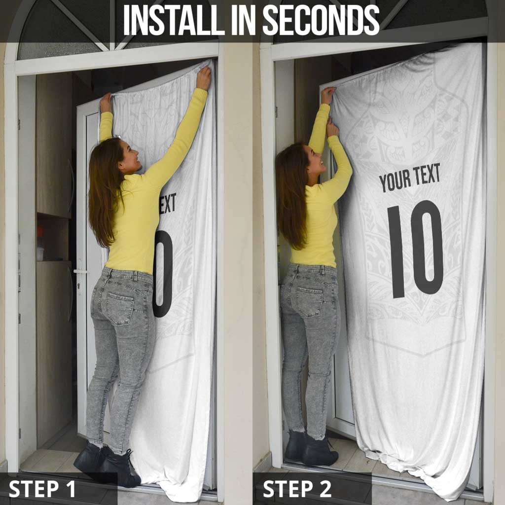 Custom New Zealand Football Door Cover The Whites-Sporty T90 Style LT03 - Polynesian Pride