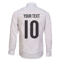 Custom New Zealand Football Family Matching Off The Shoulder Long Sleeve Dress and Hawaiian Shirt The Whites-Sporty T90 Style LT03 - Polynesian Pride
