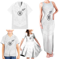 Custom New Zealand Football Family Matching Tank Maxi Dress and Hawaiian Shirt The Whites-Sporty T90 Style LT03 - Polynesian Pride