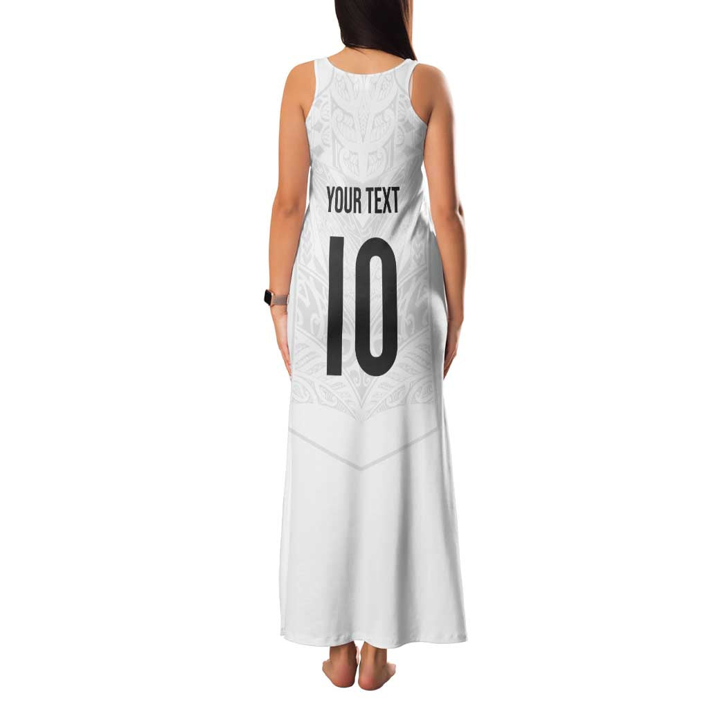 Custom New Zealand Football Family Matching Tank Maxi Dress and Hawaiian Shirt The Whites-Sporty T90 Style LT03 - Polynesian Pride