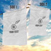 Custom New Zealand Football Garden Flag The Whites-Sporty T90 Style LT03 - Polynesian Pride