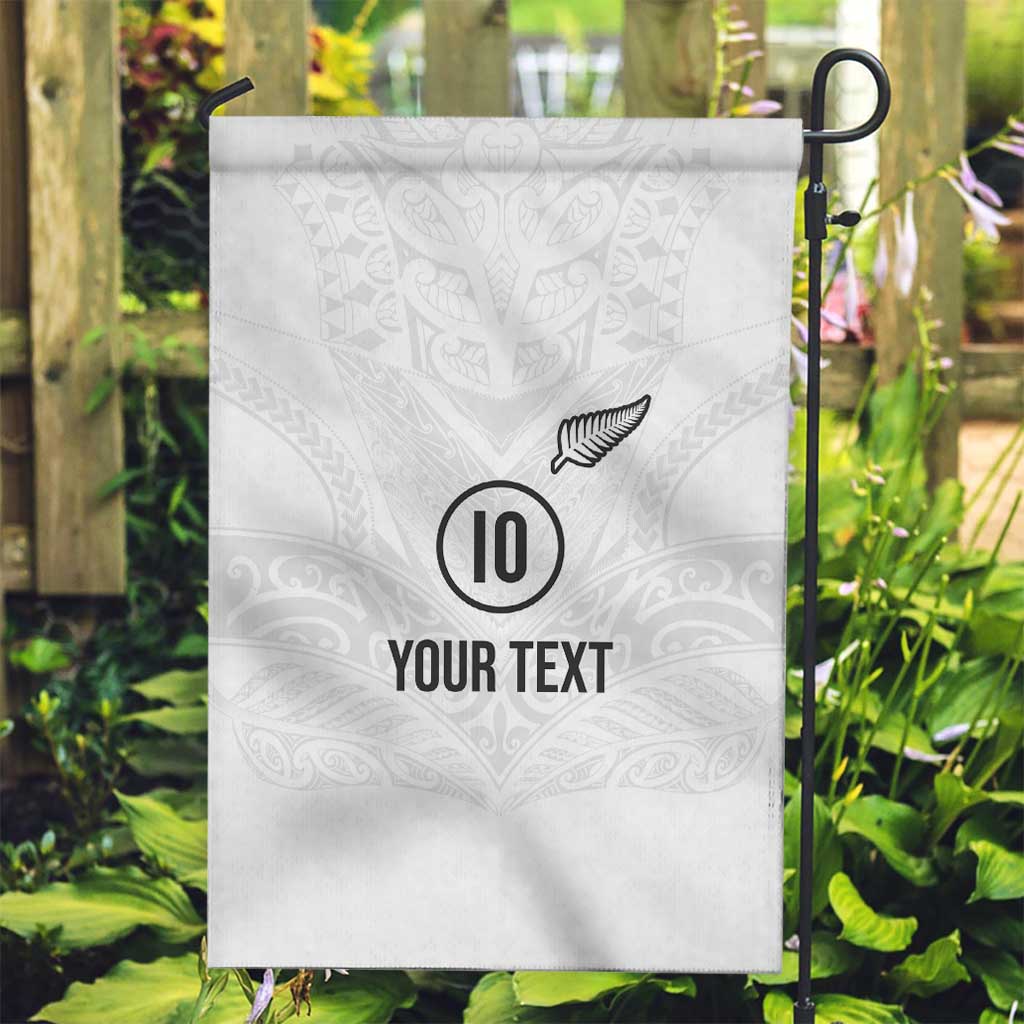 Custom New Zealand Football Garden Flag The Whites-Sporty T90 Style LT03 Garden Flag White - Polynesian Pride