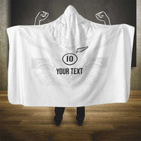 Custom New Zealand Football Hooded Blanket The Whites-Sporty T90 Style LT03 - Polynesian Pride