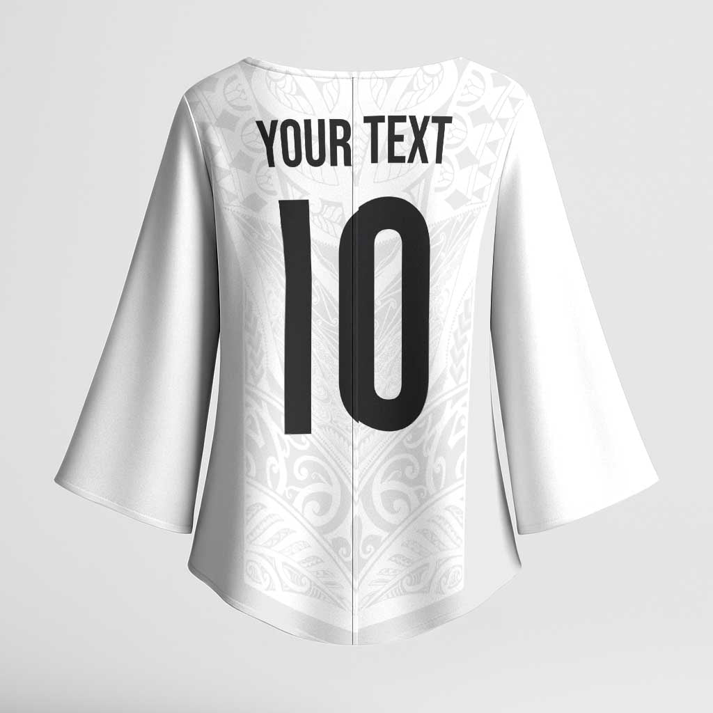 Custom New Zealand Football Kimono Sleeve Blouse The Whites-Sporty T90 Style LT03 - Polynesian Pride
