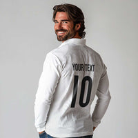 Custom New Zealand Football Long Sleeve Polo Shirt The Whites-Sporty T90 Style LT03 - Polynesian Pride