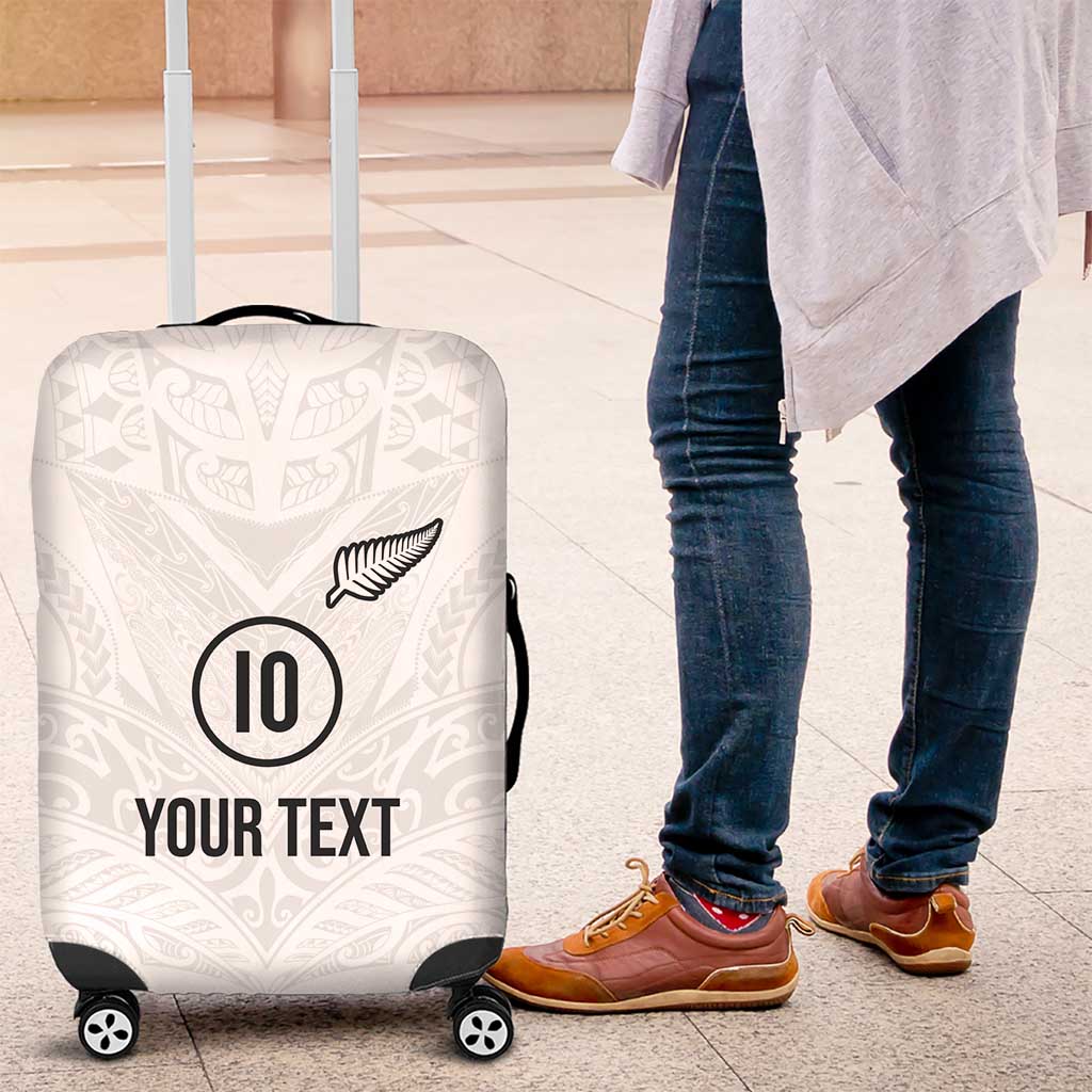 Custom New Zealand Football Luggage Cover The Whites-Sporty T90 Style - Polynesian Pride