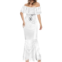 Custom New Zealand Football Mermaid Dress The Whites-Sporty T90 Style LT03 - Polynesian Pride
