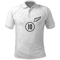 Custom New Zealand Football Polo Shirt The Whites-Sporty T90 Style LT03 White - Polynesian Pride