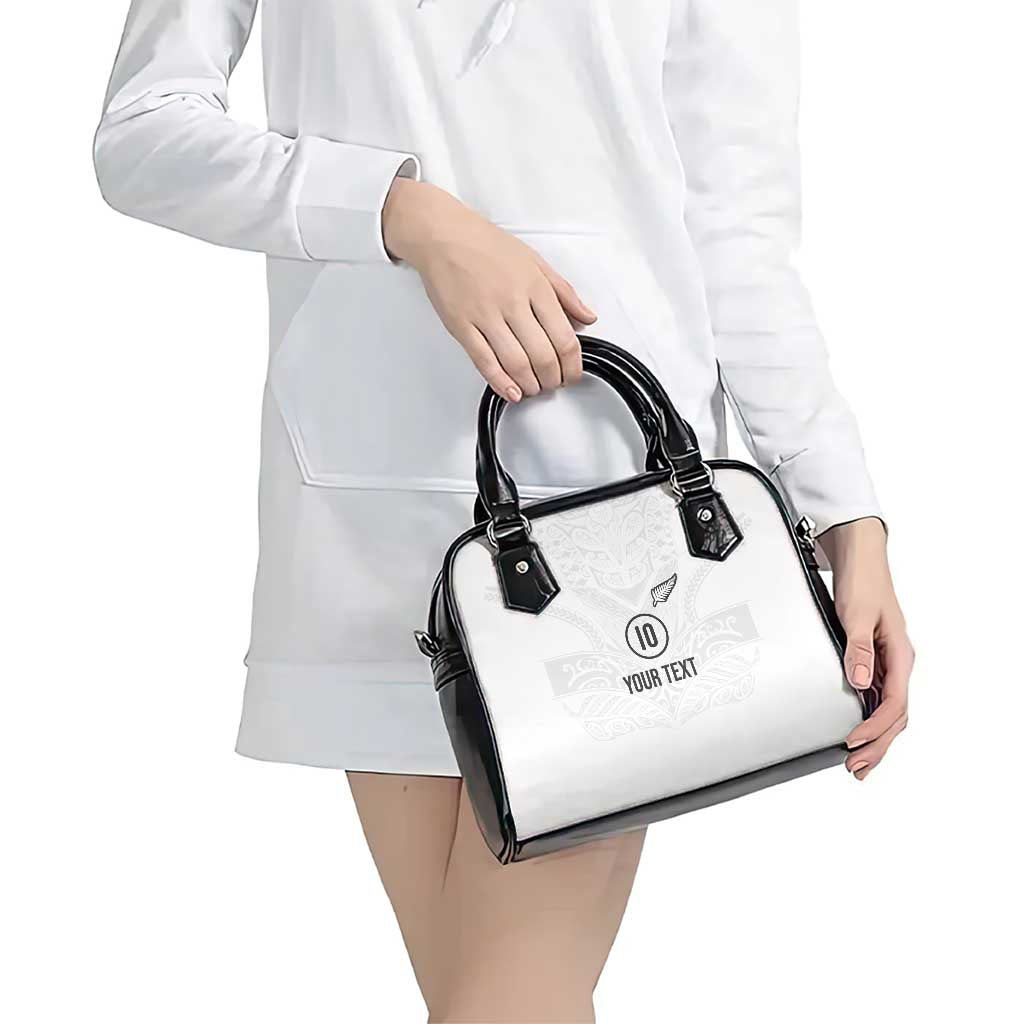 Custom New Zealand Football Shoulder Handbag The Whites-Sporty T90 Style - Polynesian Pride