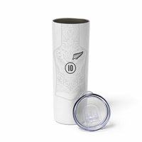 Custom New Zealand Football Skinny Tumbler The Whites-Sporty T90 Style LT03 - Polynesian Pride