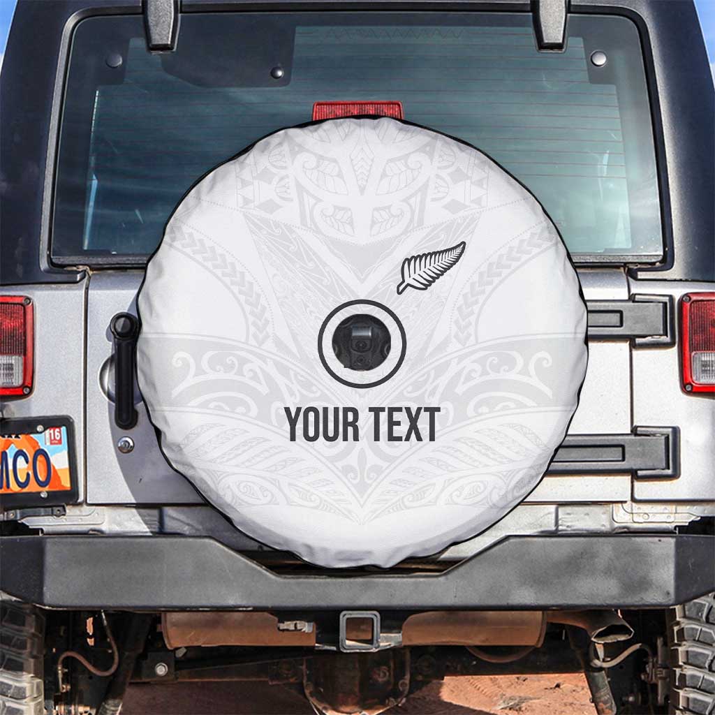 Custom New Zealand Football Spare Tire Cover The Whites-Sporty T90 Style LT03 White - Polynesian Pride