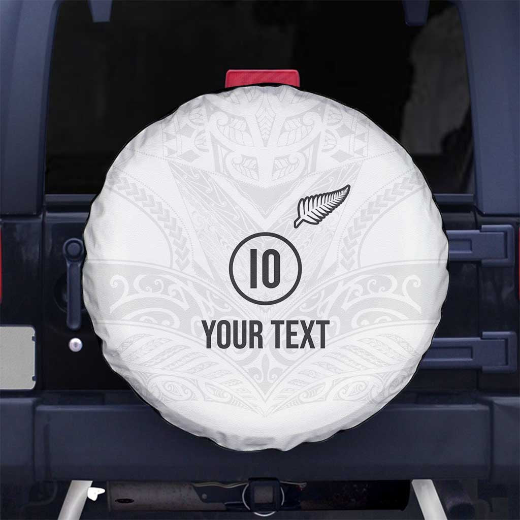 Custom New Zealand Football Spare Tire Cover The Whites-Sporty T90 Style LT03 No hole White - Polynesian Pride