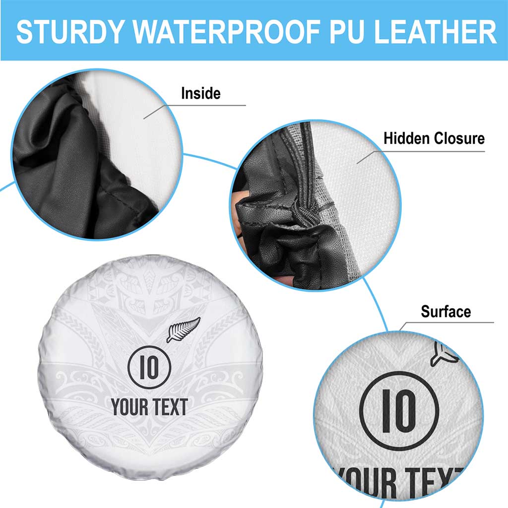 Custom New Zealand Football Spare Tire Cover The Whites-Sporty T90 Style LT03 - Polynesian Pride
