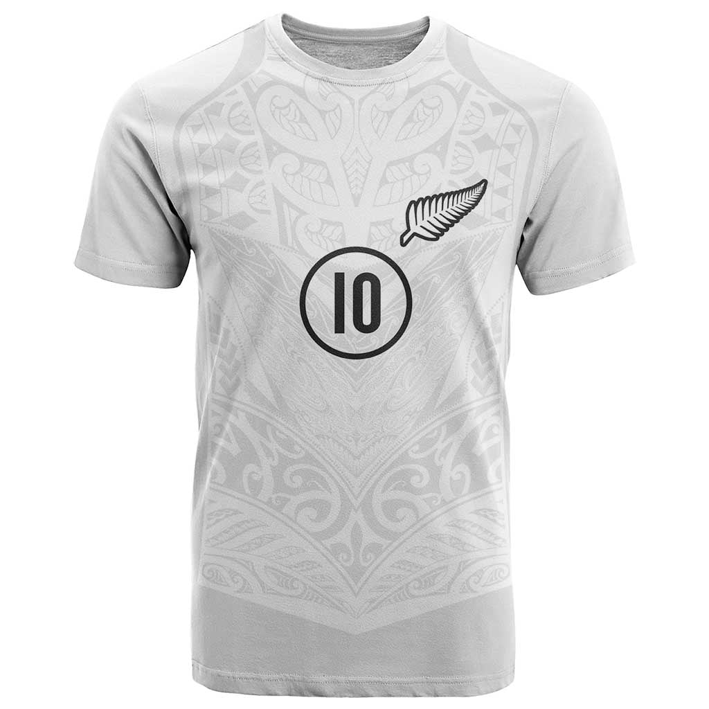 Custom New Zealand Football T Shirt The Whites-Sporty T90 Style LT03 White - Polynesian Pride