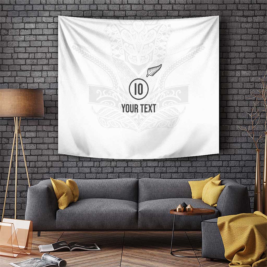 Custom New Zealand Football Tapestry The Whites-Sporty T90 Style - Polynesian Pride