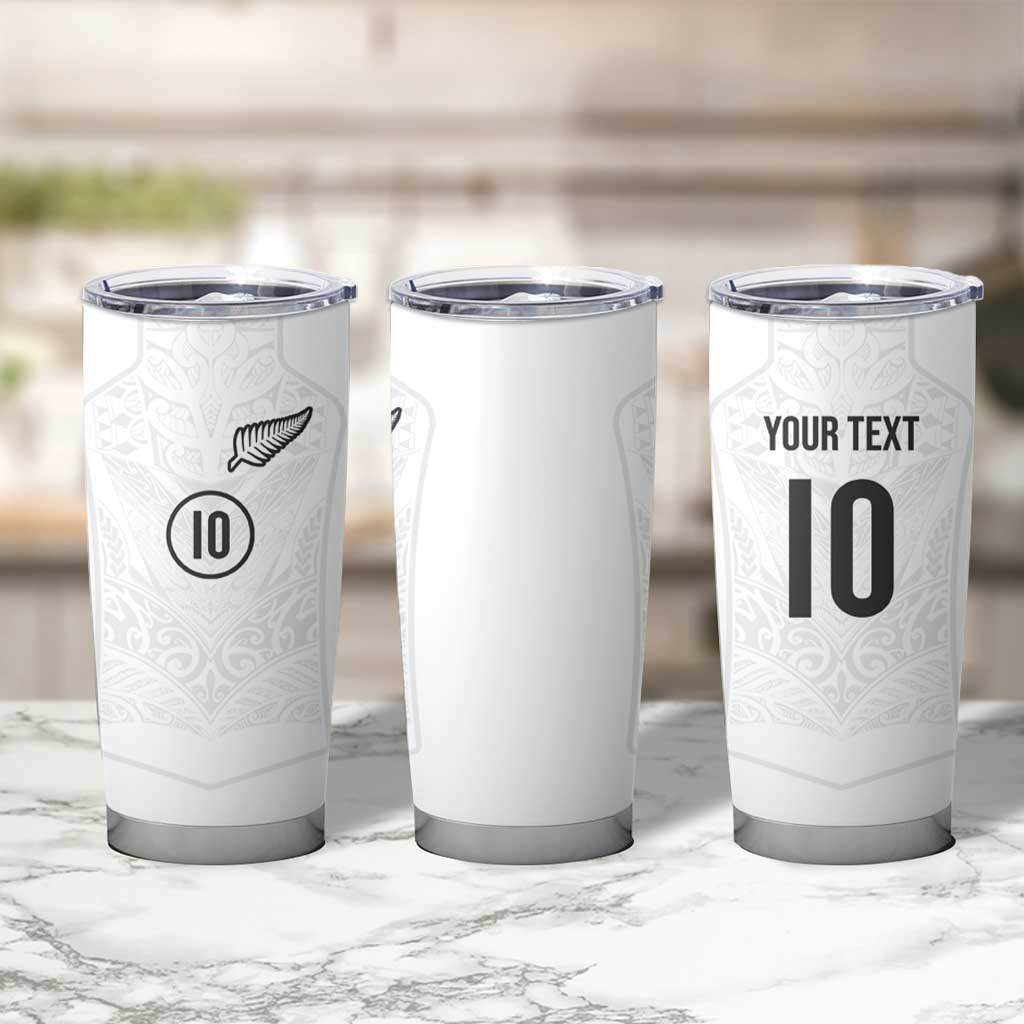 Custom New Zealand Football Tumbler Cup The Whites-Sporty T90 Style LT03 - Polynesian Pride
