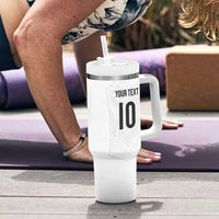 Custom New Zealand Football Tumbler With Handle The Whites-Sporty T90 Style - Polynesian Pride