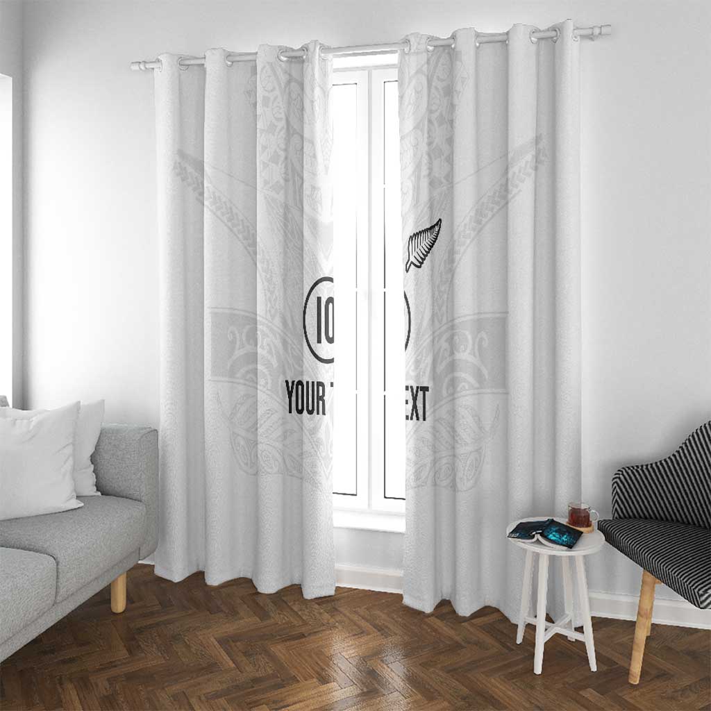 Custom New Zealand Football Window Curtain The Whites-Sporty T90 Style - Polynesian Pride