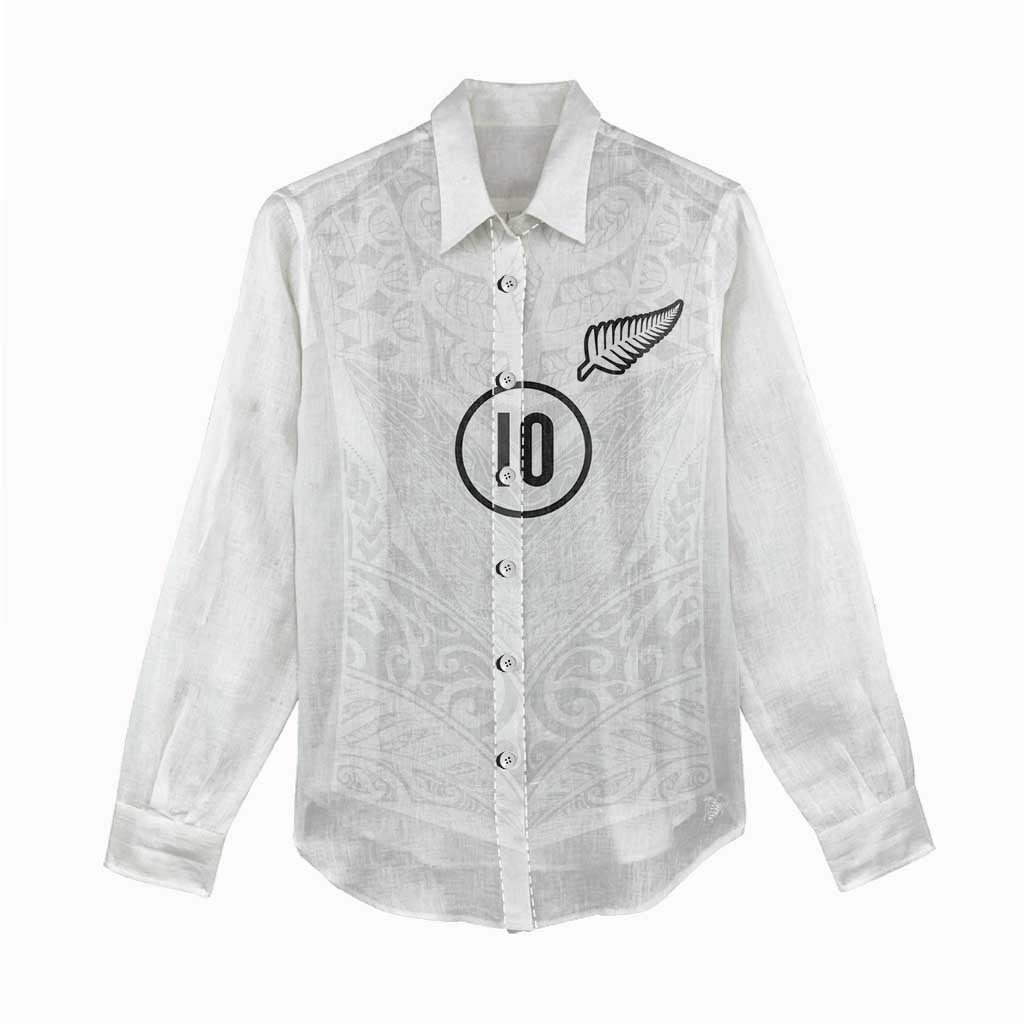 Custom New Zealand Football Women Casual Shirt The Whites-Sporty T90 Style LT03 - Polynesian Pride