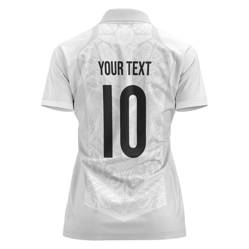 Custom New Zealand Football Women Polo Shirt The Whites-Sporty T90 Style LT03 - Polynesian Pride
