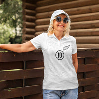 Custom New Zealand Football Women Polo Shirt The Whites-Sporty T90 Style LT03 - Polynesian Pride