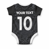 Custom Aotearoa Rugby Baby Onesie The Blacks-Sporty T90 Style LT03 - Polynesian Pride