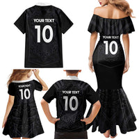Custom Aotearoa Rugby Family Matching Mermaid Dress and Hawaiian Shirt The Blacks-Sporty T90 Style LT03 - Polynesian Pride