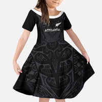 Custom Aotearoa Rugby Family Matching Puletasi and Hawaiian Shirt The Blacks-Sporty T90 Style - Polynesian Pride