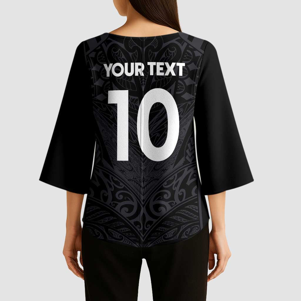 Custom Aotearoa Rugby Kimono Sleeve Blouse The Blacks-Sporty T90 Style - Polynesian Pride