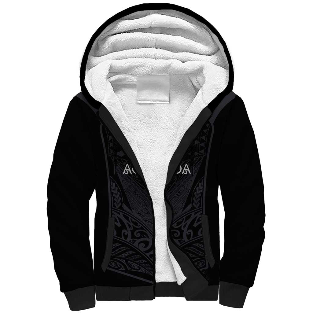 Custom Aotearoa Rugby Sherpa Hoodie The Blacks-Sporty T90 Style LT03 Unisex Black - Polynesian Pride