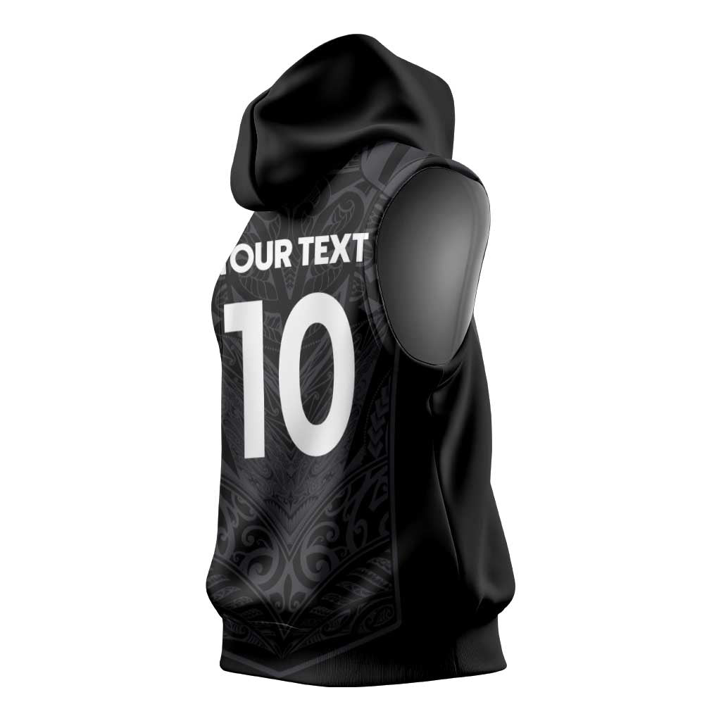 Custom Aotearoa Rugby Sleeveless Hoodie The Blacks-Sporty T90 Style - Polynesian Pride