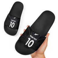 Custom Aotearoa Rugby Slide Sandals The Blacks-Sporty T90 Style - Polynesian Pride