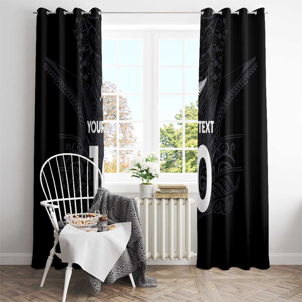 Custom Aotearoa Rugby Window Curtain The Blacks-Sporty T90 Style - Polynesian Pride