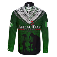 Norfolk Island ANZAC Day Family Matching Long Sleeve Bodycon Dress and Hawaiian Shirt Soldier Lest We Forget Camouflage LT03 - Polynesian Pride