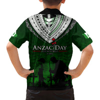 Norfolk Island ANZAC Day Family Matching Summer Maxi Dress and Hawaiian Shirt Soldier Lest We Forget Camouflage LT03 - Polynesian Pride
