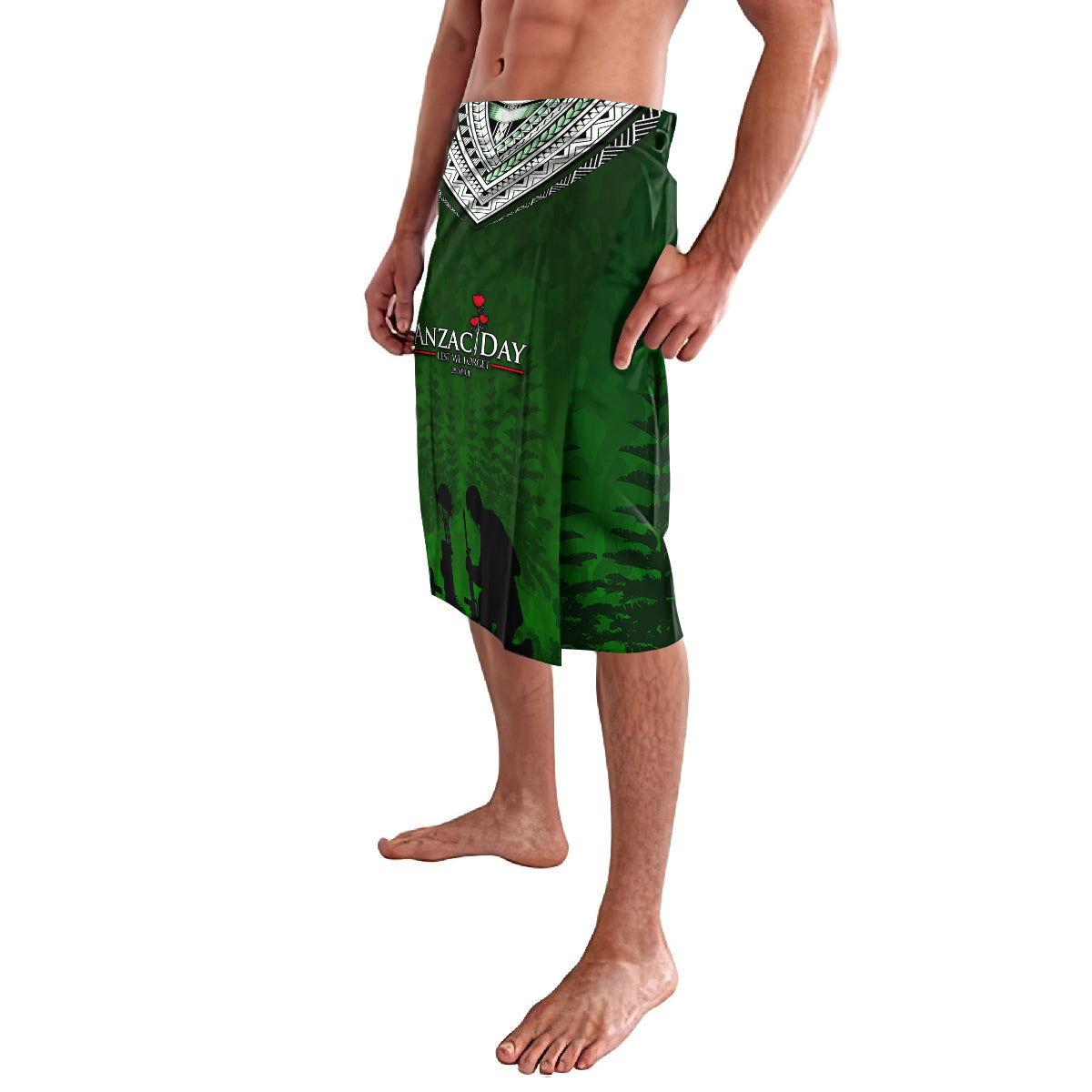Norfolk Island ANZAC Day Lavalava Soldier Lest We Forget Camouflage LT03 - Polynesian Pride