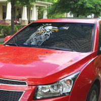 American Samoa Flag Day Auto Sun Shade Tribal Tattoo with Eagle Black