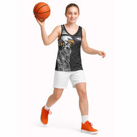 American Samoa Flag Day Basketball Jersey Tribal Tattoo with Eagle Black