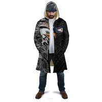 American Samoa Flag Day Cloak Tribal Tattoo with Eagle Black