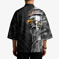 American Samoa Flag Day Kimono Tribal Tattoo with Eagle Black