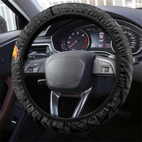American Samoa Flag Day Steering Wheel Cover Tribal Tattoo with Eagle Black