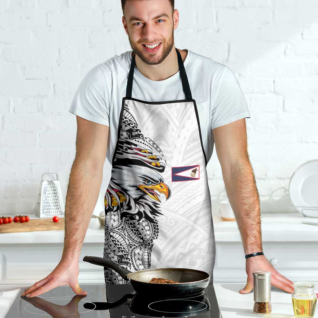 American Samoa Flag Day Apron Tribal Tattoo with Eagle White