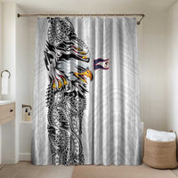 American Samoa Flag Day Bathroom Set Tribal Tattoo with Eagle White