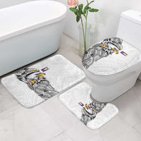 American Samoa Flag Day Bathroom Set Tribal Tattoo with Eagle White