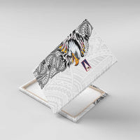 American Samoa Flag Day Canvas Wall Art Tribal Tattoo with Eagle White