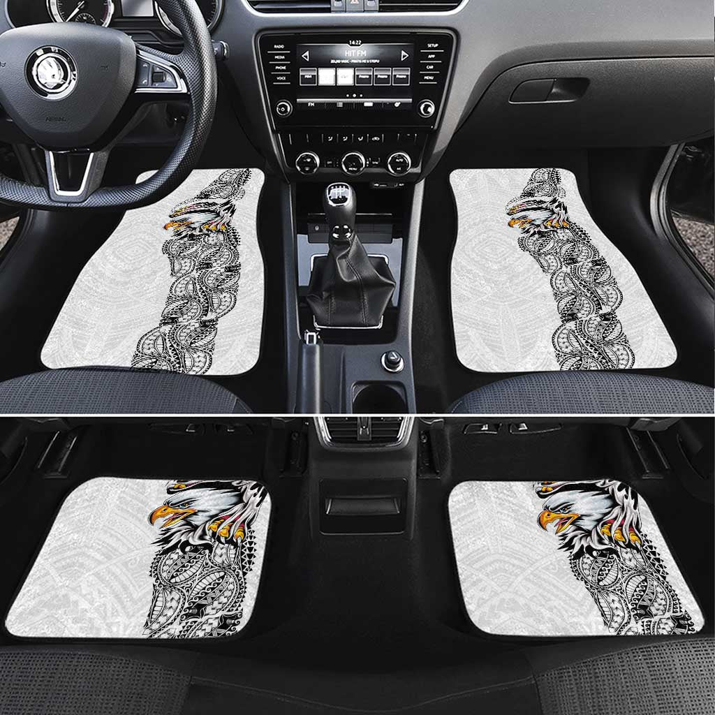 American Samoa Flag Day Car Mats Tribal Tattoo with Eagle White