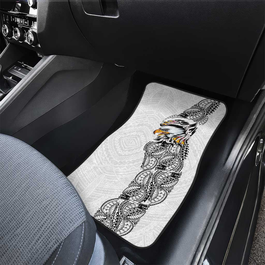 American Samoa Flag Day Car Mats Tribal Tattoo with Eagle White