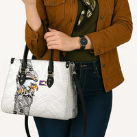 American Samoa Flag Day Leather Bag Tribal Tattoo with Eagle White