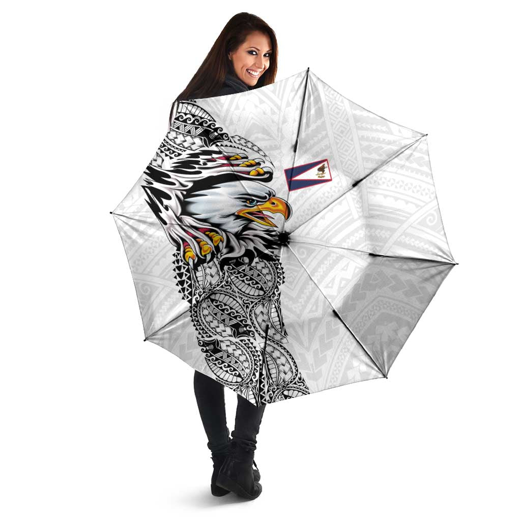 American Samoa Flag Day Umbrella Tribal Tattoo with Eagle White