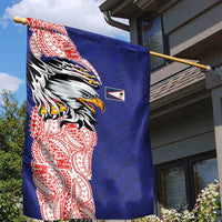 American Samoa Flag Day Garden Flag Tribal Tattoo with Eagle Blue-Red
